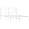 Cama Matrimonial | Cama Para Adultos | Estructura De Cama De Metal Con Cabecero Blanca 135x190 Cm Cfw452994