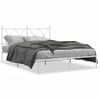 Cama Matrimonial | Cama Para Adultos | Estructura De Cama De Metal Con Cabecero Blanca 135x190 Cm Cfw65978