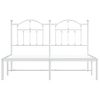 Cama Matrimonial | Cama Para Adultos | Estructura De Cama De Metal Con Cabecero Blanca 135x190 Cm Cfw161980