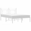 Cama Matrimonial | Cama Para Adultos | Estructura De Cama De Metal Con Cabecero Blanca 135x190 Cm Cfw332248