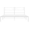 Cama Matrimonial | Cama Para Adultos | Estructura De Cama De Metal Con Cabecero Blanca 135x190 Cm Cfw882820