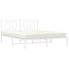 Cama Matrimonial | Cama Para Adultos | Estructura De Cama De Metal Con Cabecero Blanca 150x200 Cm Cfw202342