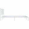 Cama Matrimonial | Cama Para Adultos | Estructura De Cama De Metal Con Cabecero Blanca 150x200 Cm Cfw71852