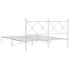 Cama Matrimonial | Cama Para Adultos | Estructura De Cama De Metal Con Cabecero Blanca 150x200 Cm Cfw71852