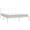 Cama Matrimonial | Cama Para Adultos | Estructura De Cama De Metal Con Cabecero Blanca 150x200 Cm Cfw307332