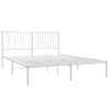 Cama Matrimonial | Cama Para Adultos | Estructura De Cama De Metal Con Cabecero Blanca 150x200 Cm Cfw307332