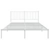 Cama Matrimonial | Cama Para Adultos | Estructura De Cama De Metal Con Cabecero Blanca 150x200 Cm Cfw307332