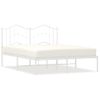 Cama Matrimonial | Cama Para Adultos | Estructura De Cama De Metal Con Cabecero Blanca 150x200 Cm Cfw550973