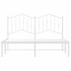 Cama Matrimonial | Cama Para Adultos | Estructura De Cama De Metal Con Cabecero Blanca 150x200 Cm Cfw550973