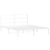 Cama Matrimonial | Cama Para Adultos | Estructura De Cama De Metal Con Cabecero Blanca 150x200 Cm Cfw387769