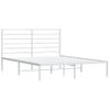 Cama Matrimonial | Cama Para Adultos | Estructura De Cama De Metal Con Cabecero Blanca 150x200 Cm Cfw916597