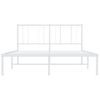 Cama Matrimonial | Cama Para Adultos | Estructura De Cama De Metal Con Cabecero Blanca 150x200 Cm Cfw487773