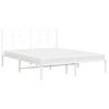 Cama Matrimonial | Cama Para Adultos | Estructura De Cama De Metal Con Cabecero Blanca 150x200 Cm Cfw464745