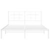 Cama Matrimonial | Cama Para Adultos | Estructura De Cama De Metal Con Cabecero Blanca 150x200 Cm Cfw464745