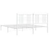 Cama Matrimonial | Cama Para Adultos | Estructura De Cama De Metal Con Cabecero Blanca 150x200 Cm Cfw174405