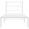 Cama Individual | Cama Para Adultos | Estructura De Cama De Metal Con Cabecero Blanco 100x190 Cm Cfw360281