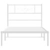 Cama Individual | Cama Para Adultos | Estructura De Cama De Metal Con Cabecero Blanco 100x200 Cm Cfw977814