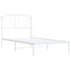 Cama Individual | Cama Para Adultos | Estructura De Cama De Metal Con Cabecero Blanco 100x200 Cm Cfw377460