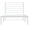 Cama Individual | Cama Para Adultos | Estructura De Cama De Metal Con Cabecero Blanco 100x200 Cm Cfw538465