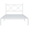 Cama Individual | Cama Para Adultos | Estructura De Cama De Metal Con Cabecero Blanco 100x200 Cm Cfw38716