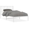 Cama Individual | Cama Para Adultos | Estructura De Cama De Metal Con Cabecero Blanco 100x200 Cm Cfw364717