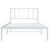 Cama Individual | Cama Para Adultos | Estructura De Cama De Metal Con Cabecero Blanco 100x200 Cm Cfw842131