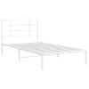 Cama Para Adulto | Cama Individual | Estructura De Cama De Metal Con Cabecero Blanco 100x200 Cm Cfw524906