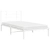 Cama Para Adulto | Cama Individual | Estructura De Cama De Metal Con Cabecero Blanco 100x200 Cm Cfw524906