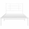 Cama Para Adulto | Cama Individual | Estructura De Cama De Metal Con Cabecero Blanco 100x200 Cm Cfw524906