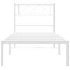 Cama Individual | Cama Para Adultos | Estructura De Cama De Metal Con Cabecero Blanco 107x203 Cm Cfw360650