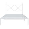 Cama Individual | Cama Para Adultos | Estructura De Cama De Metal Con Cabecero Blanco 107x203 Cm Cfw46451