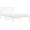 Cama Individual | Cama Para Adultos | Estructura De Cama De Metal Con Cabecero Blanco 107x203 Cm Cfw168746