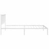 Cama Individual | Cama Para Adultos | Estructura De Cama De Metal Con Cabecero Blanco 107x203 Cm Cfw168746