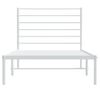 Cama Individual | Cama Para Adultos | Estructura De Cama De Metal Con Cabecero Blanco 107x203 Cm Cfw864987