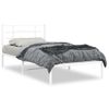 Cama Para Adulto | Cama Individual | Estructura De Cama De Metal Con Cabecero Blanco 107x203 Cm Cfw689820