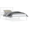 Cama Individual | Cama Para Adultos | Estructura De Cama De Metal Con Cabecero Blanco 107x203 Cm Cfw93441