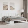 Cama Matrimonial | Cama Para Adultos | Estructura De Cama De Metal Con Cabecero Blanco 180x200 Cm Cfw930576