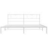 Cama Matrimonial | Cama Para Adultos | Estructura De Cama De Metal Con Cabecero Blanco 180x200 Cm Cfw275403