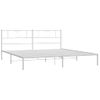 Cama Matrimonial | Cama Para Adultos | Estructura De Cama De Metal Con Cabecero Blanco 180x200 Cm Cfw275403