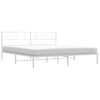 Cama Matrimonial | Cama Para Adultos | Estructura De Cama De Metal Con Cabecero Blanco 180x200 Cm Cfw637820