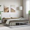 Cama Matrimonial | Cama Para Adultos | Estructura De Cama De Metal Con Cabecero Blanco 180x200 Cm Cfw595090