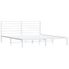 Cama Matrimonial | Cama Para Adultos | Estructura De Cama De Metal Con Cabecero Blanco 180x200 Cm Cfw595090