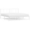 Cama Matrimonial | Cama Para Adultos | Estructura De Cama De Metal Con Cabecero Blanco 180x200 Cm Cfw856463