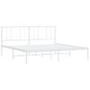 Cama Matrimonial | Cama Para Adultos | Estructura De Cama De Metal Con Cabecero Blanco 180x200 Cm Cfw856463