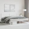 Cama Matrimonial | Cama Para Adultos | Estructura De Cama De Metal Con Cabecero Blanco 180x200 Cm Cfw272480