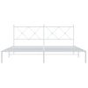 Cama Matrimonial | Cama Para Adultos | Estructura De Cama De Metal Con Cabecero Blanco 180x200 Cm Cfw68403