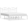 Cama Matrimonial | Cama Para Adultos | Estructura De Cama De Metal Con Cabecero Blanco 180x200 Cm Cfw791989