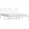 Cama Matrimonial | Cama Para Adultos | Estructura De Cama De Metal Con Cabecero Blanco 180x200 Cm Cfw791989