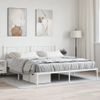 Cama Matrimonial | Cama Para Adultos | Estructura De Cama De Metal Con Cabecero Blanco 183x213 Cm Cfw868665