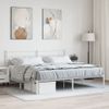 Cama Matrimonial | Cama Para Adultos | Estructura De Cama De Metal Con Cabecero Blanco 183x213 Cm Cfw188160